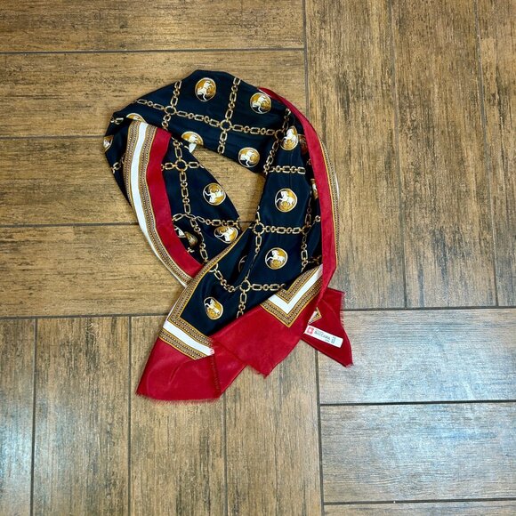 Foulards Pierre Baccara Vintage Equestrian 100% Silk Lyon Rectangular Scarf - Picture 5 of 10